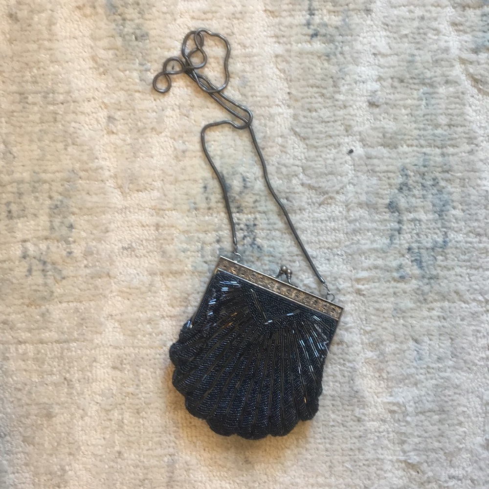 Walborg vintage beaded clutch navy